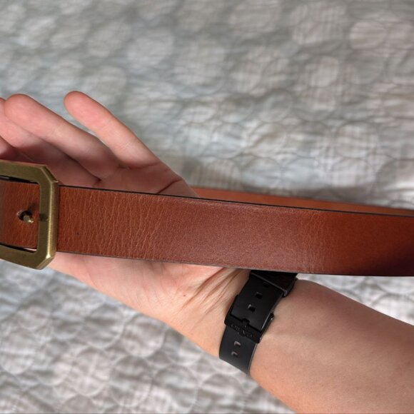 Fossil Hex Buckle Brown Belt 1223 Size XL